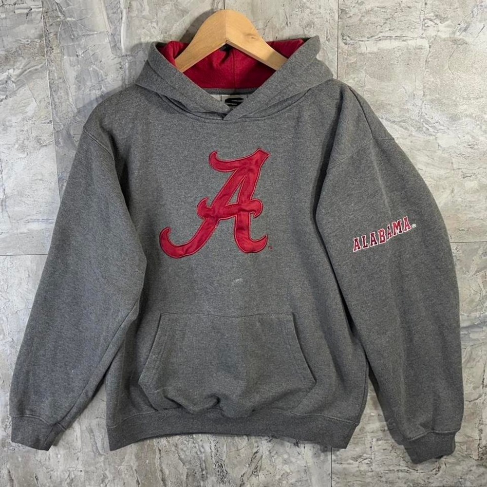 Alabama Crimson Tide Hoodie Youth XL 20 Gray Red Long Sleeve  stadium athletes